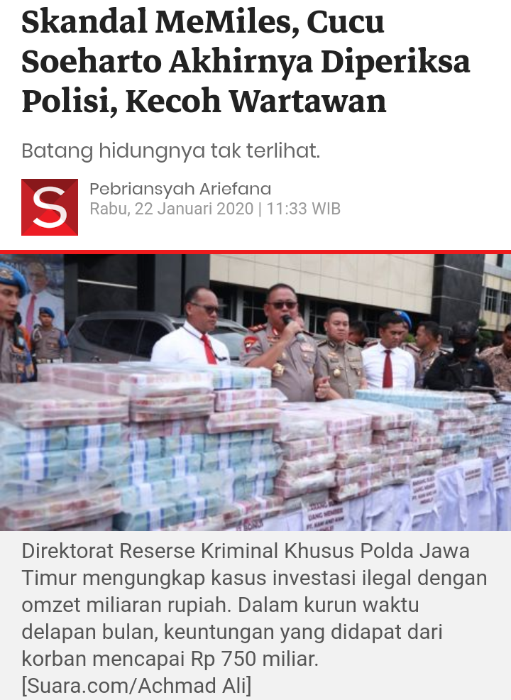 Skandal MeMiles, Cucu Soeharto Akhirnya Diperiksa Polisi, Kecoh Wartawan