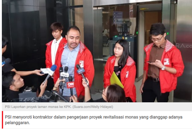 PSI Laporkan Proyek Revitalisasi Monas Anies ke KPK: Kontraktor Bodong