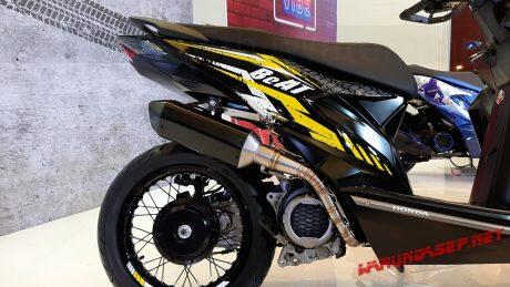 All New Honda Beat Modif Supermoto, Tambah Jangkung Shock Depan Upside Down