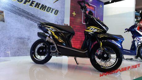 All New Honda Beat Modif Supermoto, Tambah Jangkung Shock Depan Upside Down