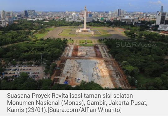 Pohon di Area Monas yang Digunduli Ternyata Bakal Dibangun Kolam

