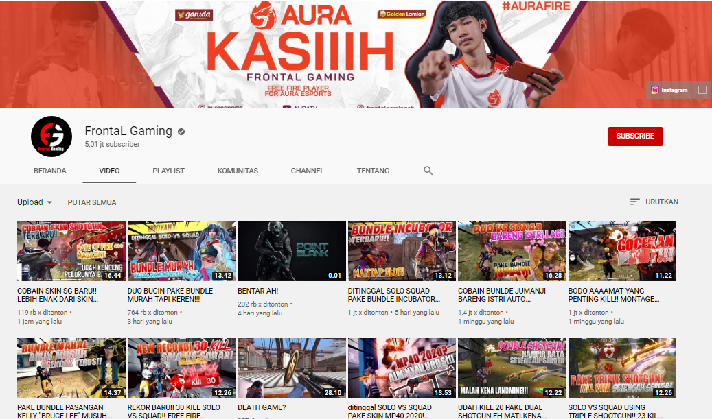 Mengenal Sosok Pemilik Akun Frontal Gaming, Youtuber Gaming Dengan 5 Juta Subcriber