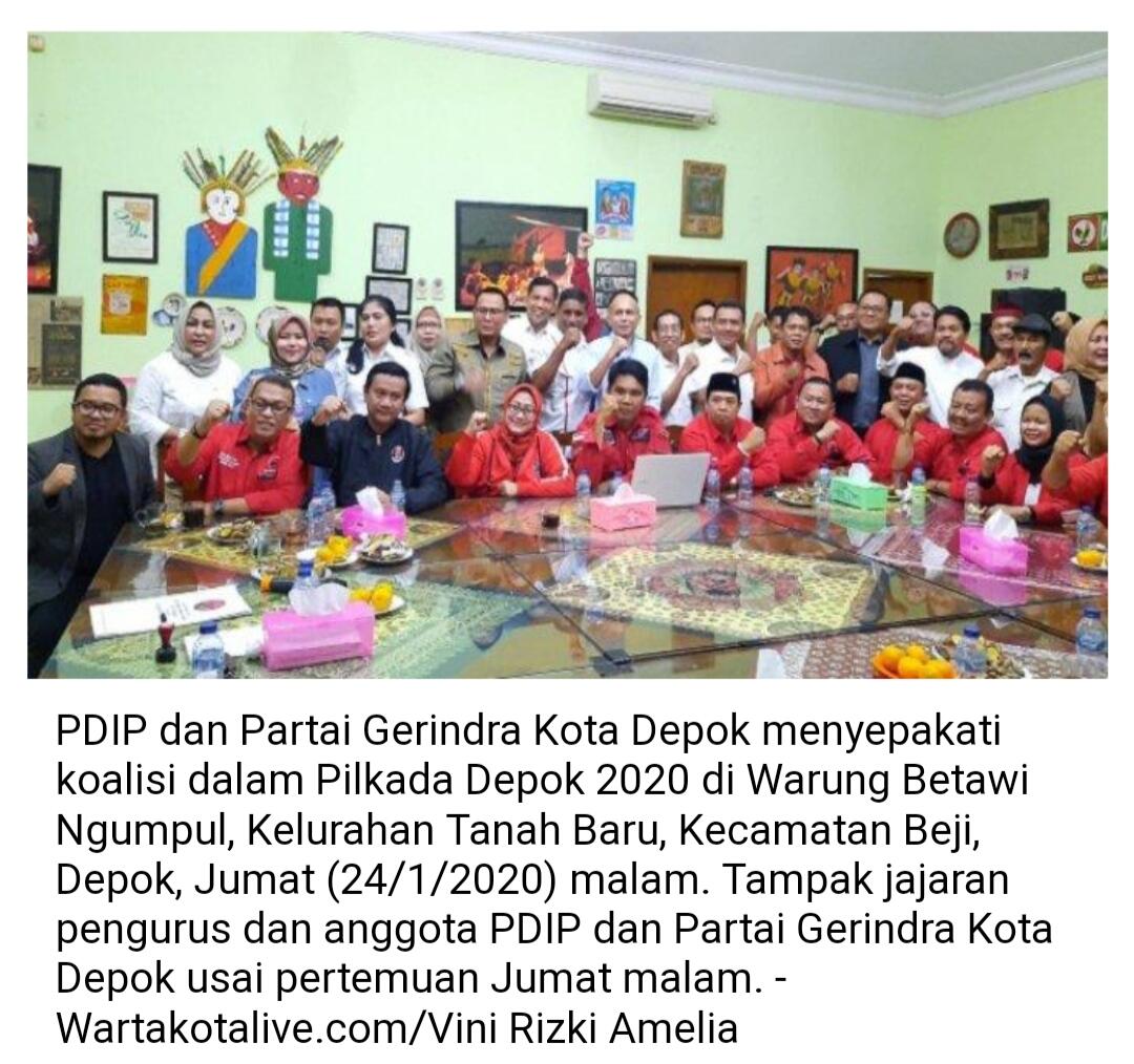 Sah!!! Gerindra dan PDIP Kota Depok Berkoalisi Gempur Pertahanan PKS