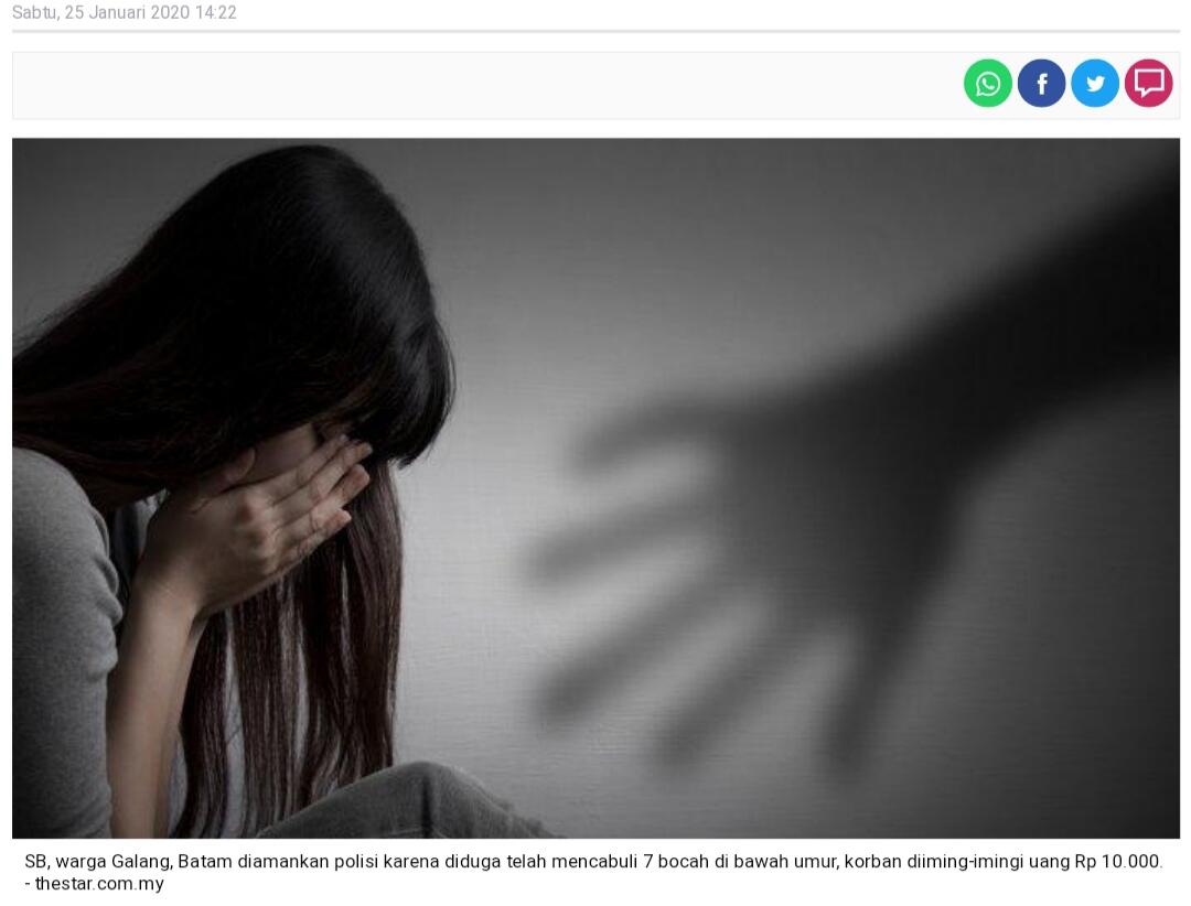 Pria Cabuli 7 Bocah, Korban yang Berumur 6-9 Tahun Diimingi Uang Rp 10 Ribu

