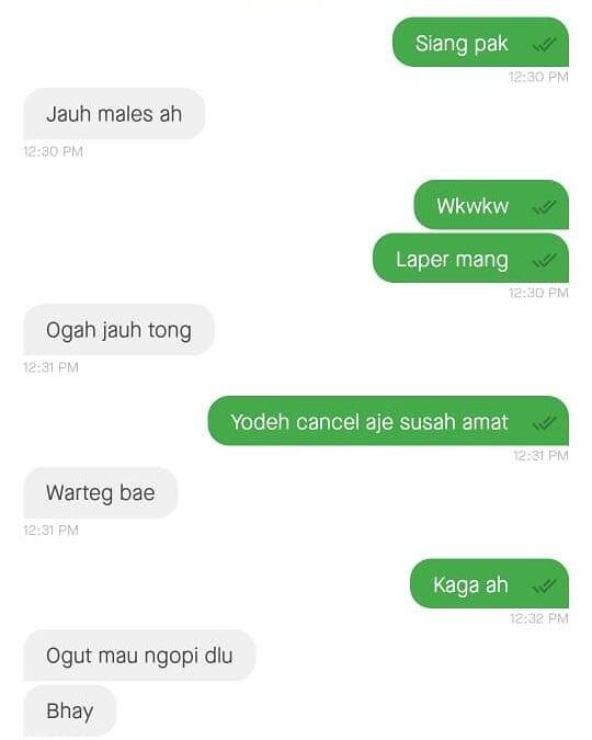 10 Chat Kocak Driver Ojol dengan Penumpang, Bikin Ngakak 