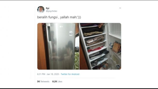 Begini Jika Kulkas Beralih Fungsi Menjadi Lemari Pakaian