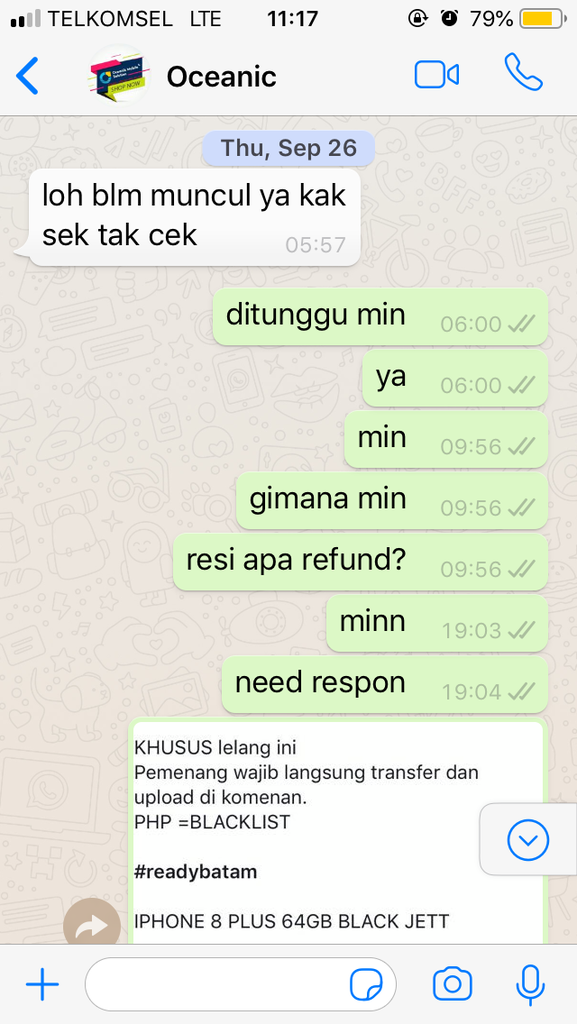 SURAT TERBUKA : OCEANIK MOBILE SOLUTION (OMS) [HP 5 BULAN GAK SAMPAI?] PENIPUAN KAH?