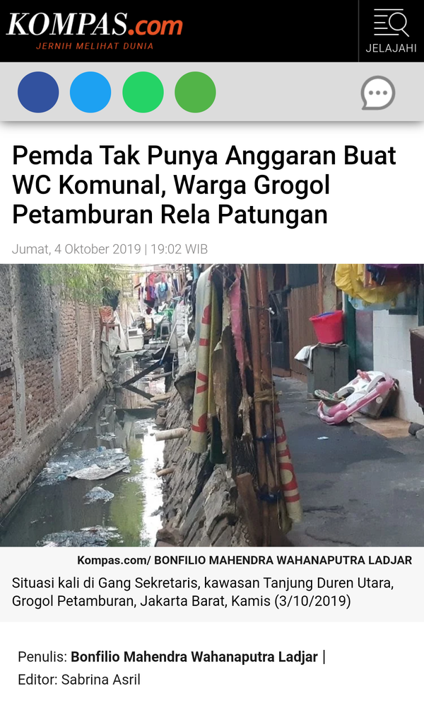 Patungan, Warga Kucurkan Dana Rp 20 Juta Perbaiki Tanggul Kali Cipinang