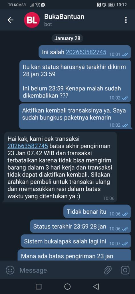 BUKALAPAK SARANG BUG PART 2 (Transaksi Batal Tidak Sesuai Aturan)