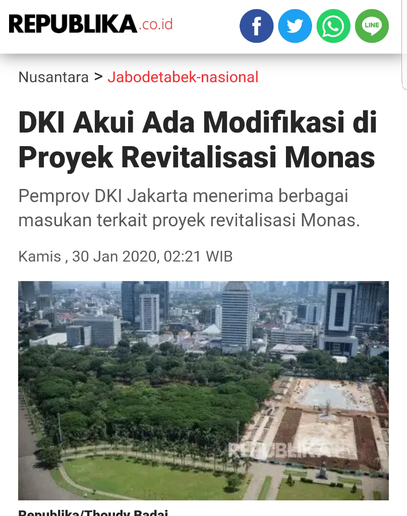 Setneg:Revitalisasi Monas Berbeda dengan Desain Hasil Sayembara,Tak Tebang 190 Pohon!