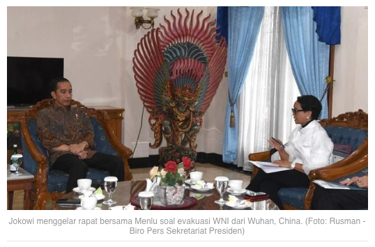 Jokowi Perintahkan Segera Evakuasi WNI dari Hubei China