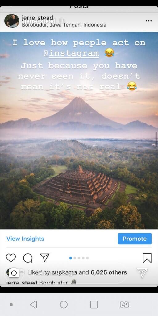 Viral Foto Drone Candi Borobudur Berlatar Gunung Lancip, Begini Kata Sang Bule?