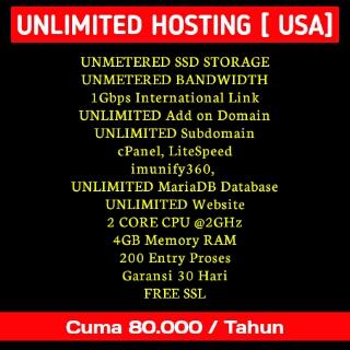 Promo HOSTING Unlimited 80.000/Tahun SERVER USA Batle METAL