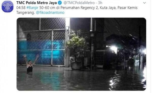 Banjir di Jakarta dan Tangerang Akibat Hujan Deras Sabtu Pagi