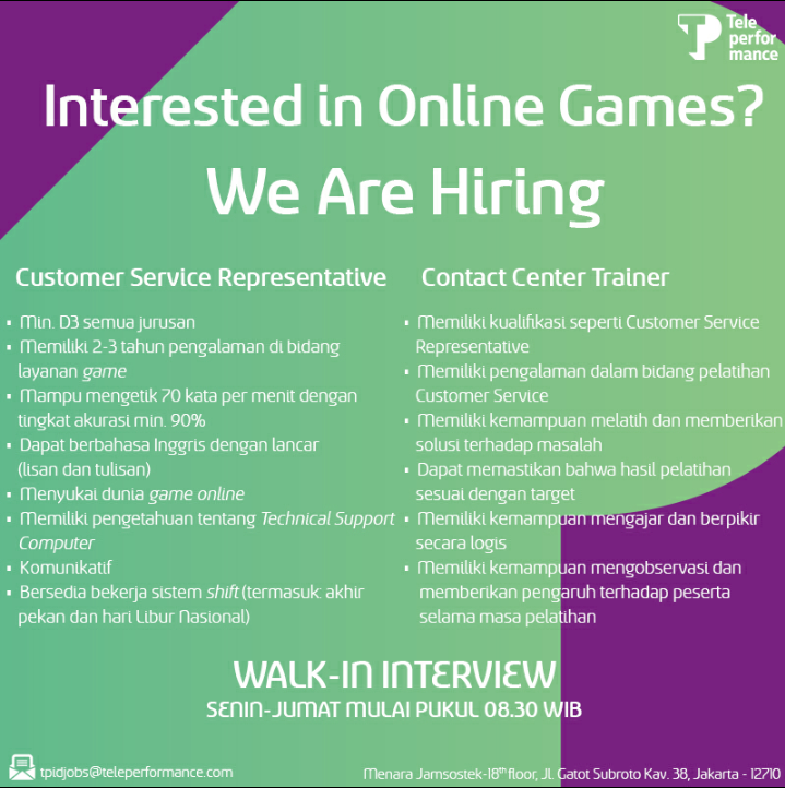Customer Service Representative for Games Online