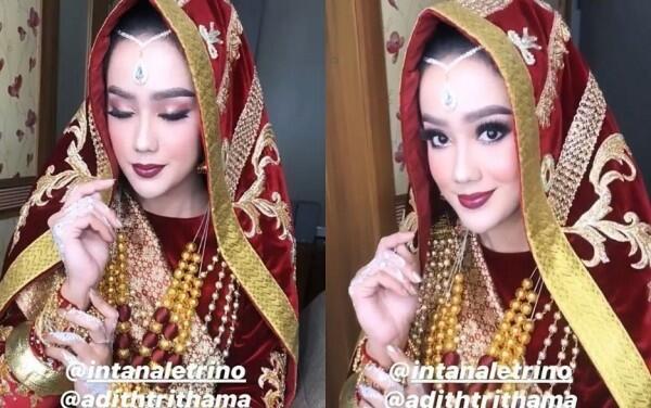 Gaya Makeup & Gaun Pernikahan Intan Aletrino, Adat Minangnya Kental!