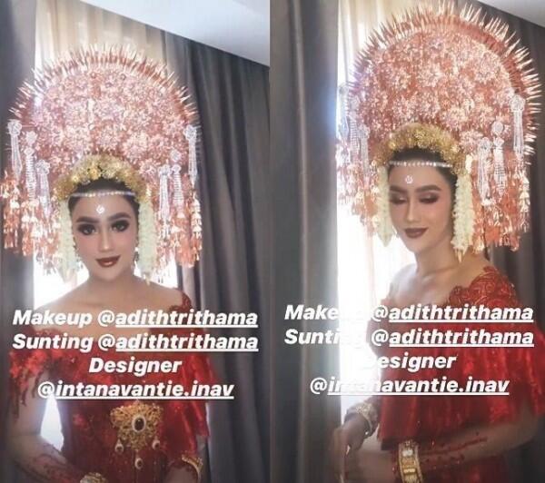 Gaya Makeup & Gaun Pernikahan Intan Aletrino, Adat Minangnya Kental!