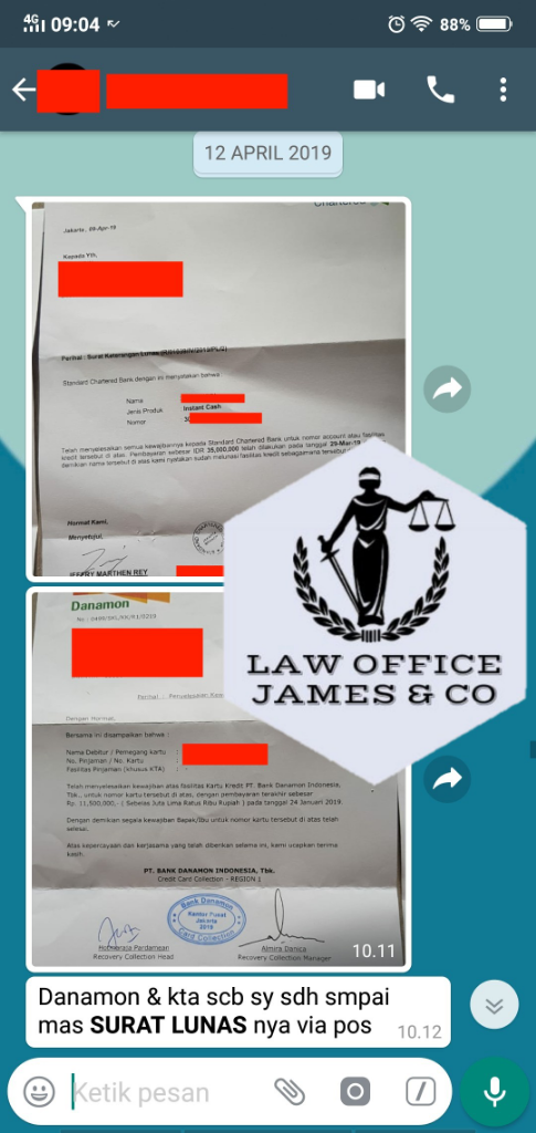 Jasa Penutupan Kartu Kredit ( LAW OFFICE JAMES & CO )