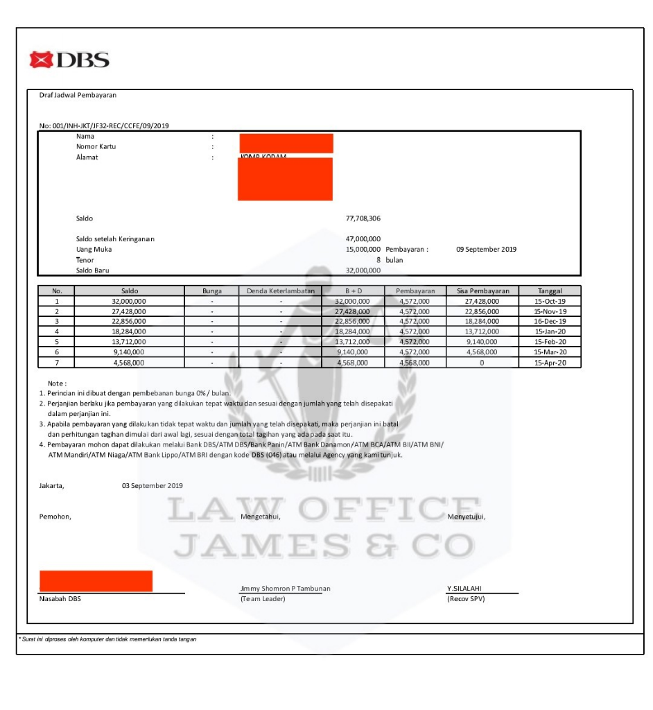 Jasa Penutupan Kartu Kredit ( LAW OFFICE JAMES & CO )