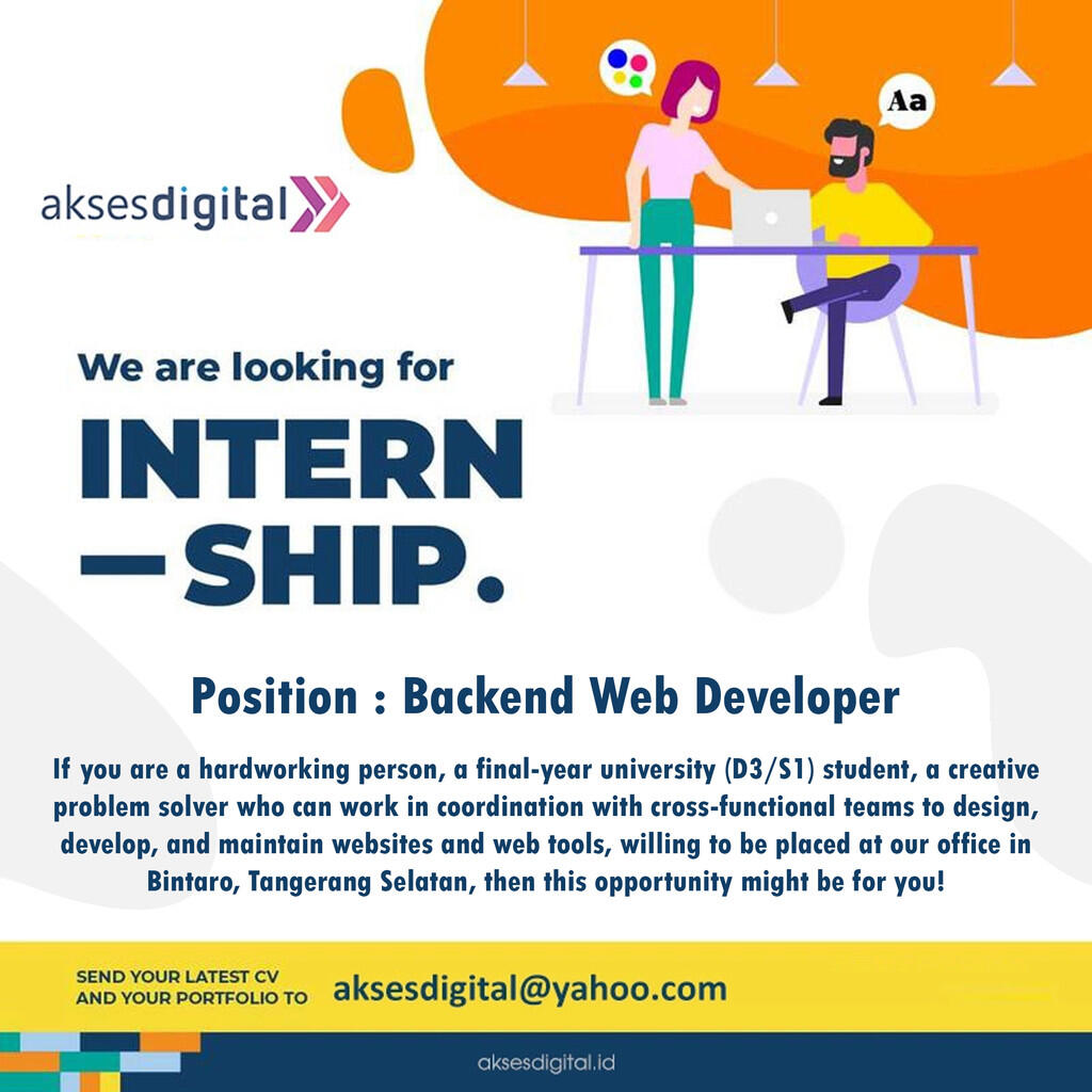 (Bintaro) Lowongan Magang Web Developer
