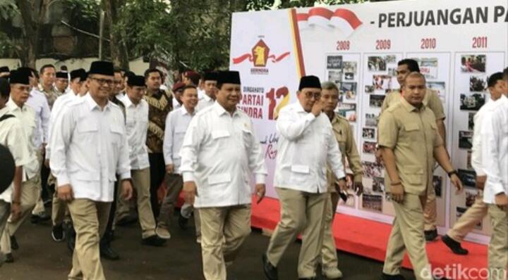Didampingi Anies-Sandi, Prabowo Hadiri HUT Ke-12 Partai Gerindra