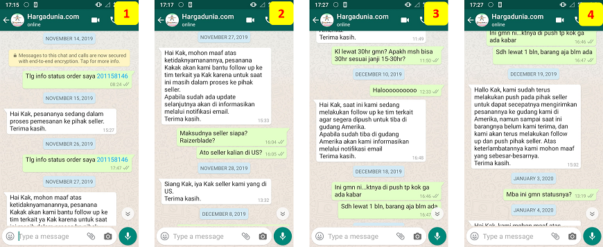 Awas Janji Palsu HARGADUNIA.COM. Status Order Tidak Jelas, Minta Refund Diacuhkan