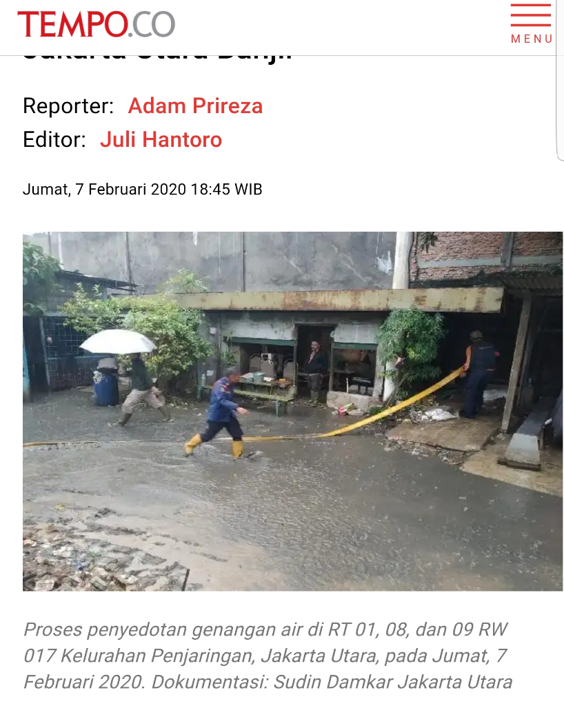 Hujan Deras, 3 RT di Penjaringan Jakarta Utara Banjir