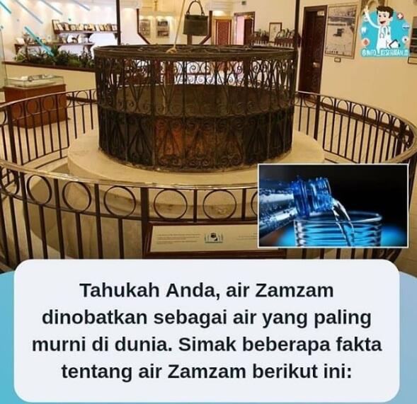 Tahukan Anda, air Zamzam dinobatkan sebagai air yang paling murni di dunia.
