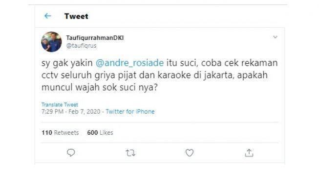 Soal Andre Gerebek PSK, Taufiqurrahman: Coba Cek CCTV Griya Pijat Jakarta