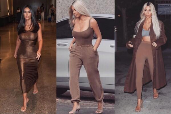 10 Inspirasi Outfit Bernuansa Nude ala Kim Kardashian, Super Glowy!