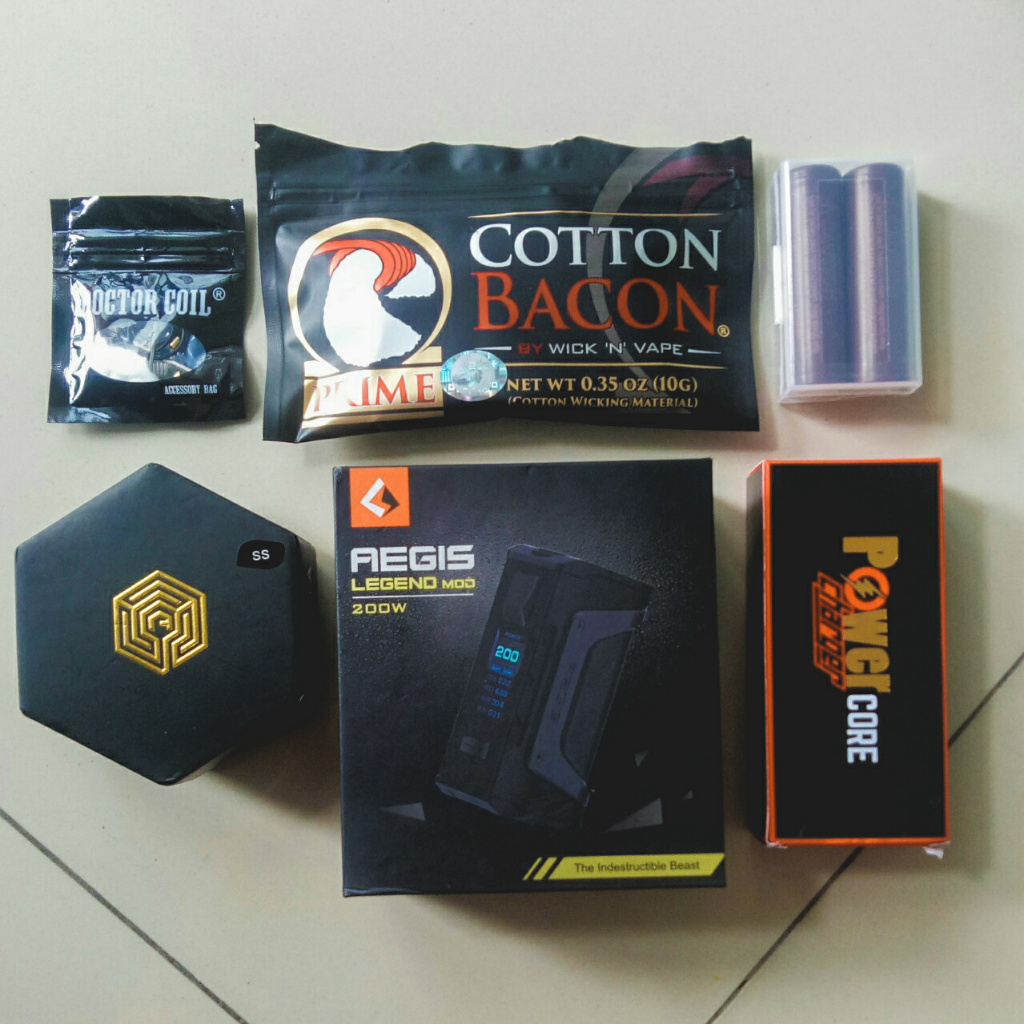 SECOND LIKE NEW. PAKET SIAP PAKAI AEGIS LEGEND 200W AUTHENTIC KIT RDA ARTHA V2 DLL