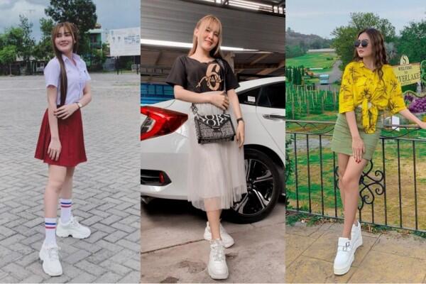 10 Inspirasi OOTD Simpel Pakai Sepatu Putih ala Nella Kharisma