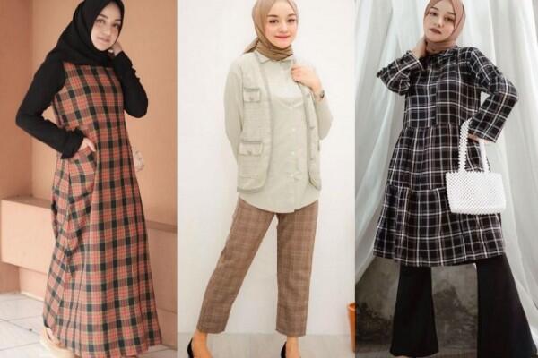 10 Inspirasi Plaid Outfit untuk Hijabers ala Antik Arifani, Playful!