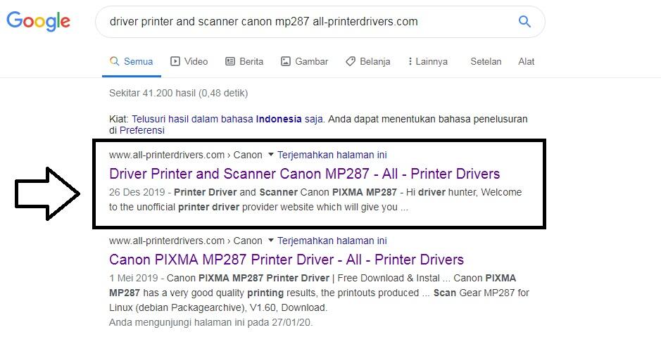 Cara Download Driver Printer Canon MP287 dan Cara Instal