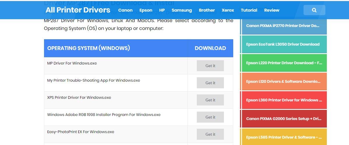 Cara Download Driver Printer Canon MP287 dan Cara Instal