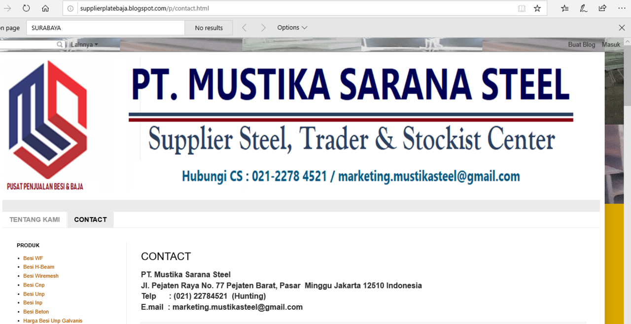 Penipuan Supplier Besi