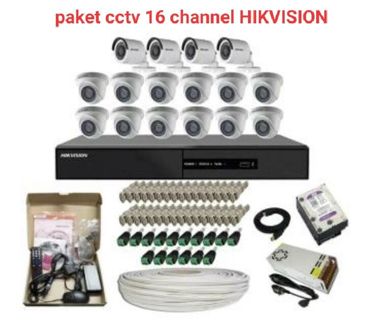 Paket Cctv 16 HIKVISION TURBO HD 2MP 1080P