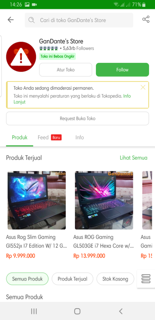 Akun TokoPedia ribuan transaksi dari tahun 2015 Di-BANNED PERMANEN tanpa alasan jelas