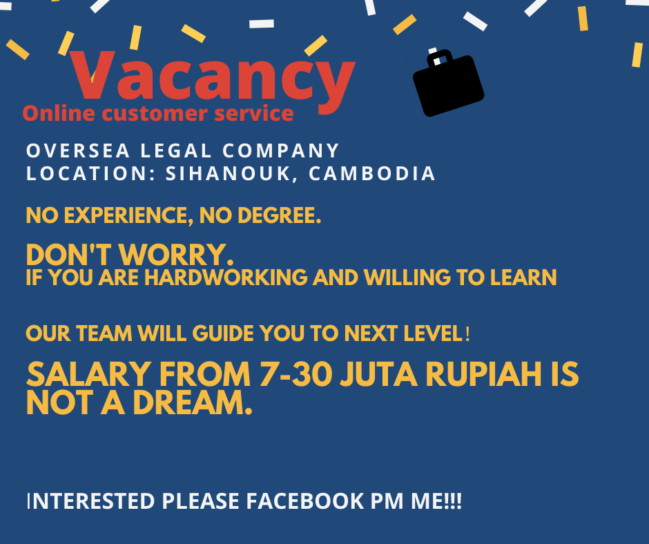 OVERSEA JOB (high pay; good teamwork for future)