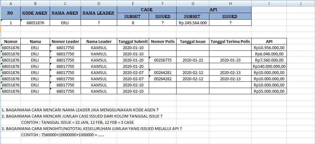 Rumus Ms. Excel (Dibantu)