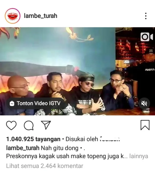 Hore, Akun Lambe Turah Muncul Lagi, Kok Muncul Pas Lucinta Luna Ketangkep Yah