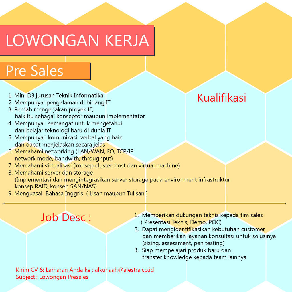 Mencari SDM UNTUK POSISI PRESALES