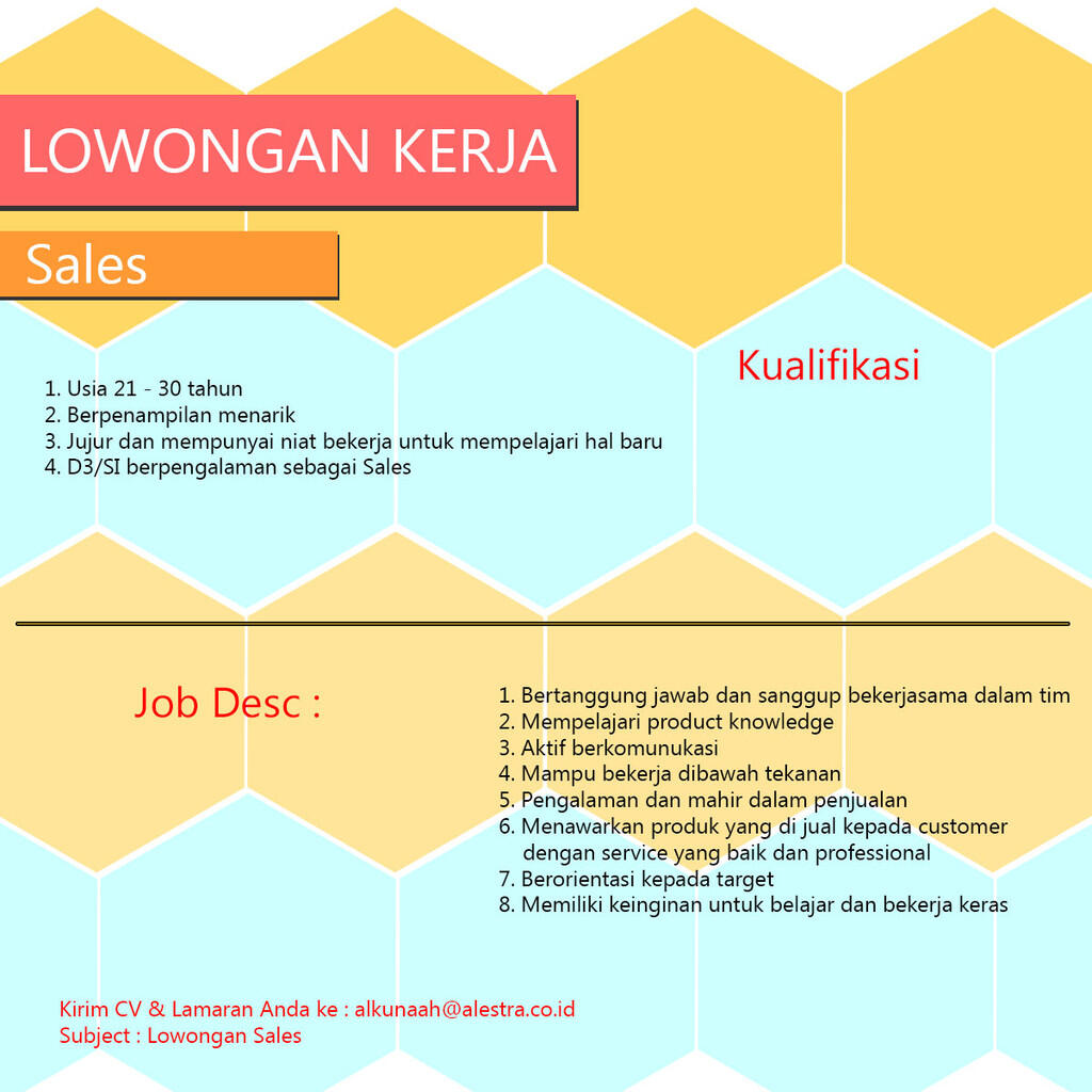 &#91;Jakarta Timur&#93; - Lowongan Kerja Sales Full Time - Maret 2020