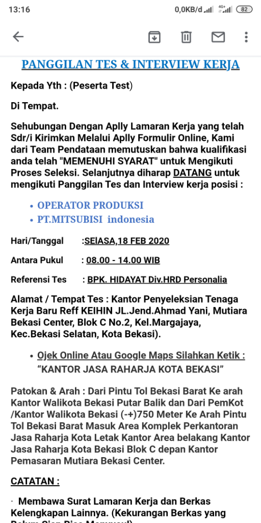 Panggilan Kerja Di Mitsubishi