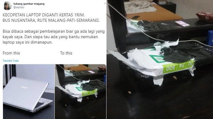 VIRAL Laptop Dalam Tas Dicuri dan Diganti dengan Kertas Satu Rim