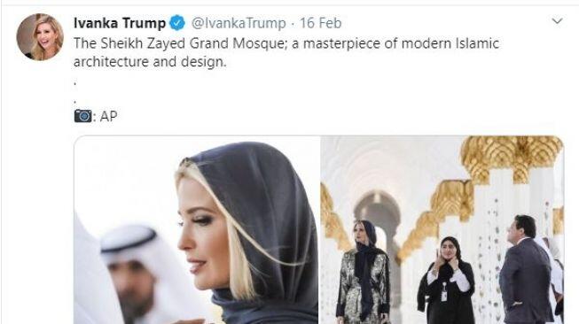 Pakai Kerudung di Dubai, Ivanka Trump Malah Banjir Kritikan