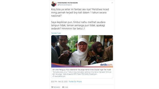 RUU Ketahanan Keluarga Pisah Kamar Anak, Ferdinand: Seliar Ini Fantasinya?