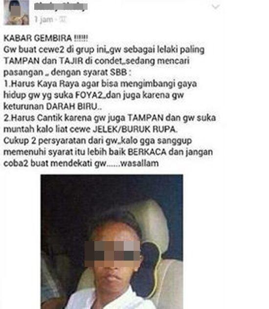 Viral! Deretan Status Fb Nyari Jodoh Bikin Ngakak! No 4 Nganu Banget, Gan!