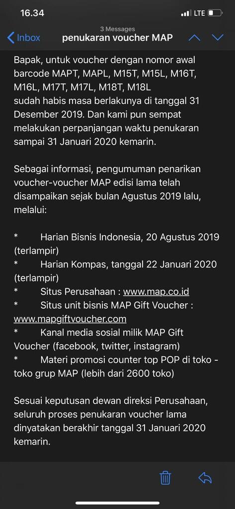 MAPgiftvoucher Merugikan Banyak Konsumen