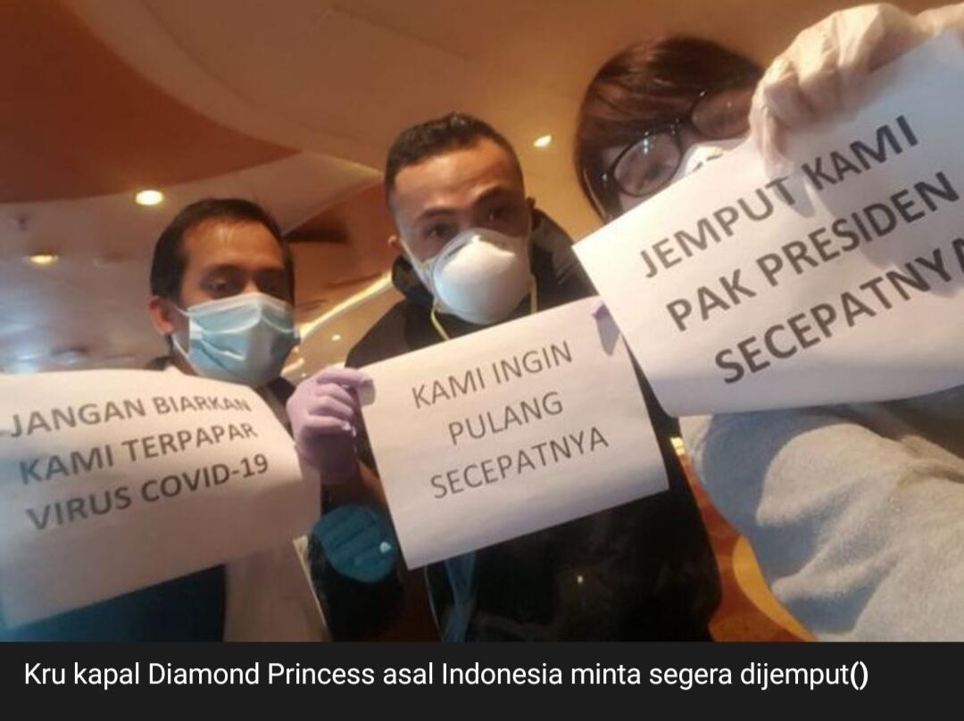 Kru Diamond Princess asal Indonesia Tidak Mau Dijemput Pakai Kapal

